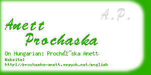 anett prochaska business card